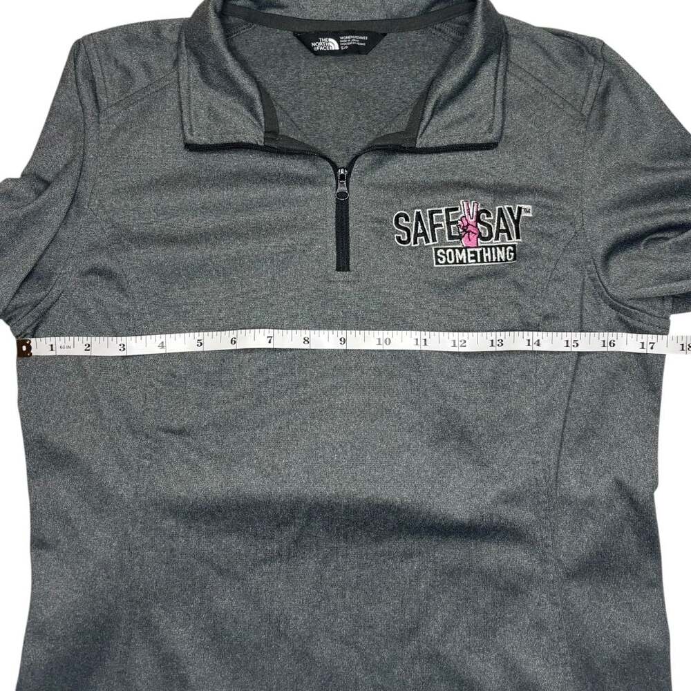 The North Face Women's Grey Qtr-Zip Pullover W/ 'Safe2Say' Embroidery Sz S - Picture 8 of 8